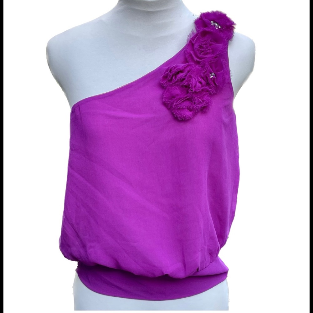 Forever 21 One-Shoulder Embellished Blouse Size Small